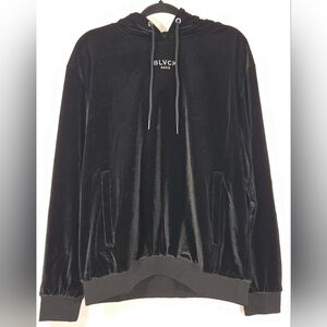 BLVCK PARIS VELVET PULLOVER HOODIE.